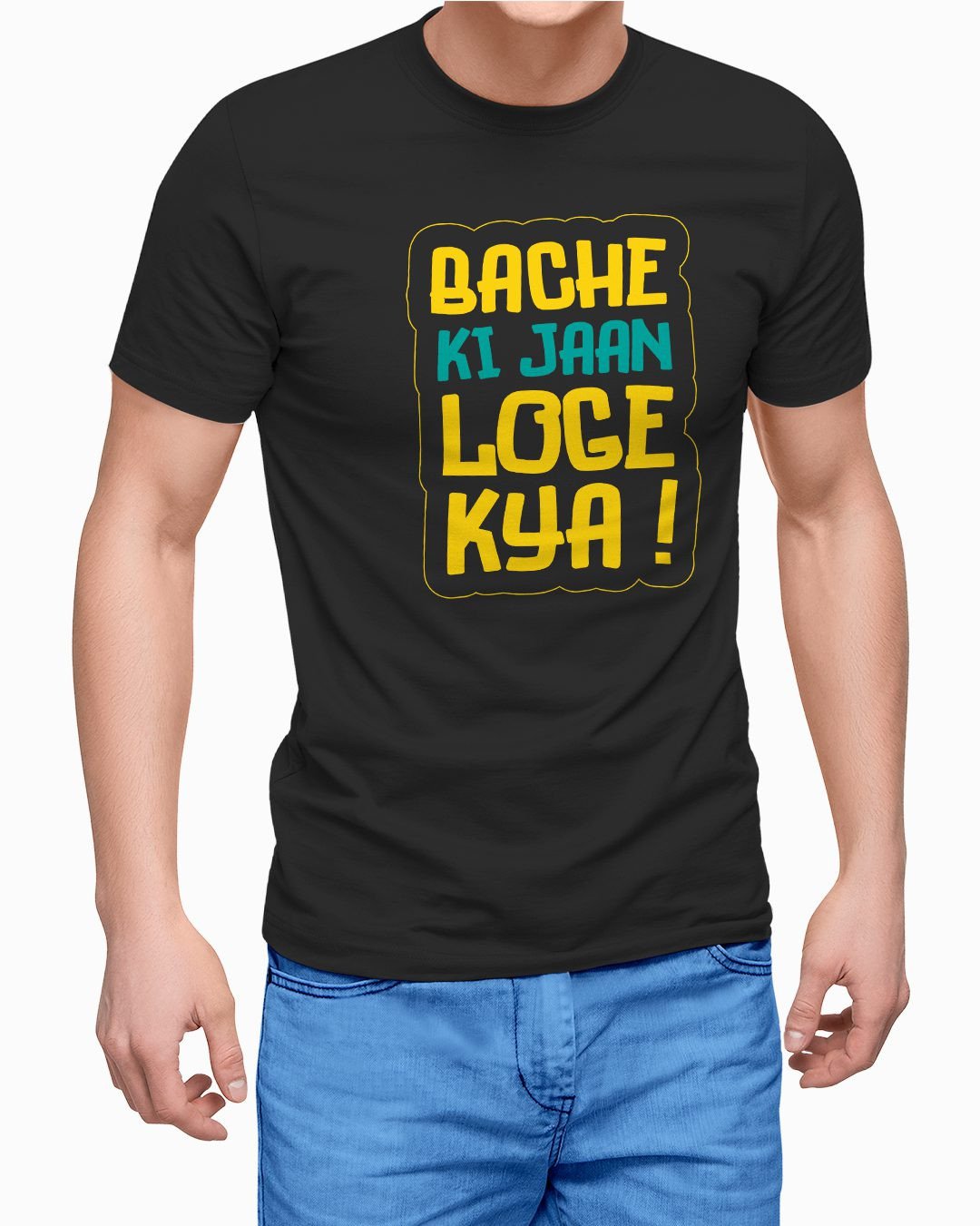 TeesWarrior Bache Ki Jaan Loge Kya Graphic Printed 100% Cotton T-Shirt - Regular Fit, Round Neck, Half Sleeves