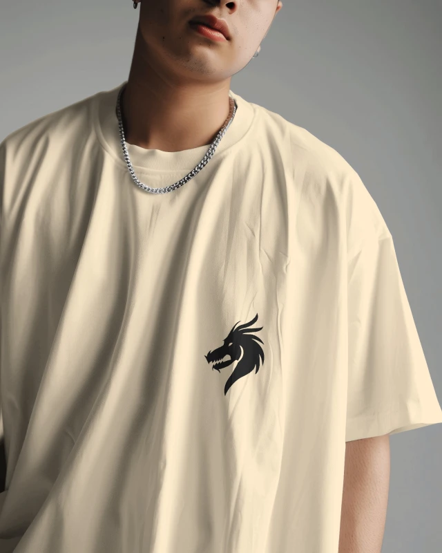 TeesWarrior Dragon Oversized Cotton Graphic Tee - Bold Print for Men & Women
