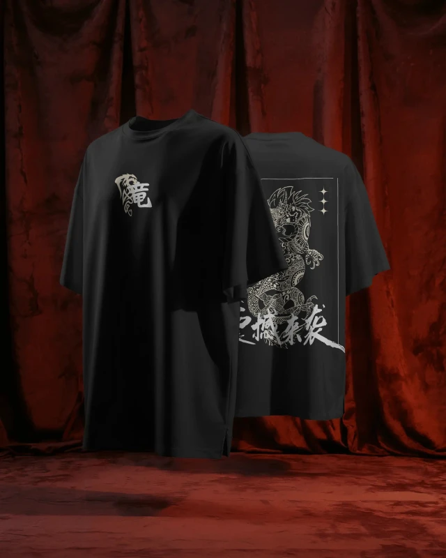 Dragon Oversized Cotton T-Shirt - Unisex Graphic Tee for Men & Women
