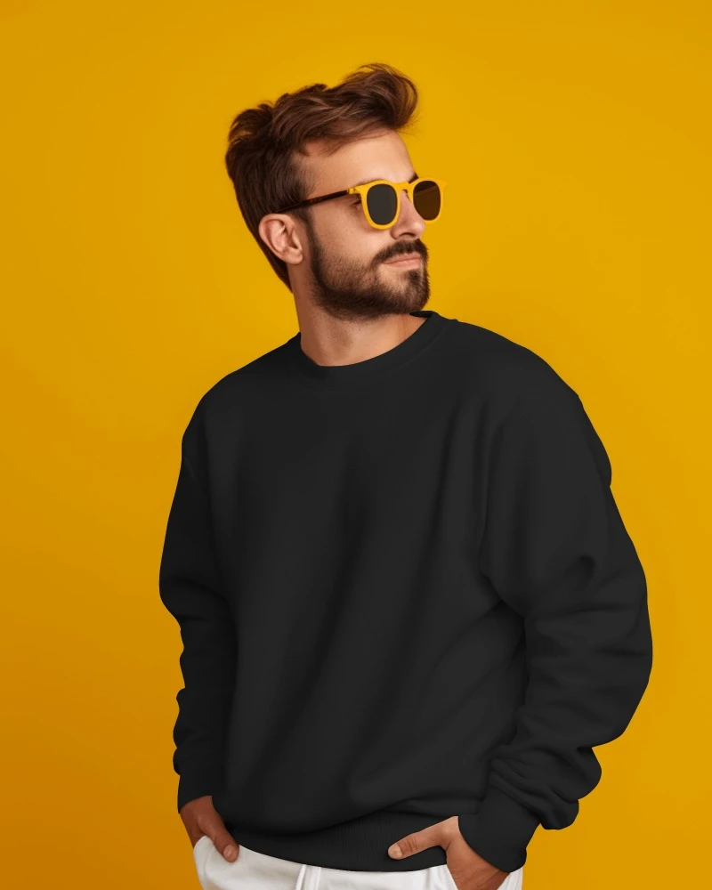 TeeWarrior Black Heavy Sweatshirt - Premium Comfort & Durability