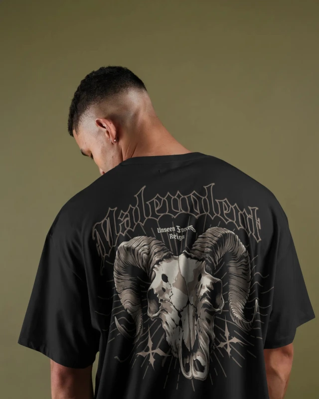 TeesWarrior Men's Oversized "Malevolent" Graphic Tee | Streetwear & Comfort Fit