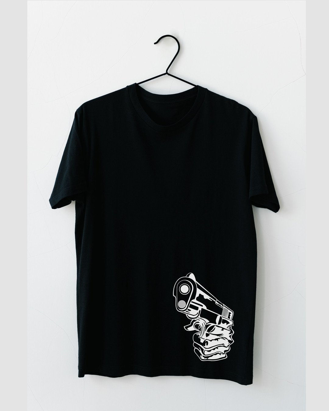 Gun Design –  Printed Cotton T-Shirt