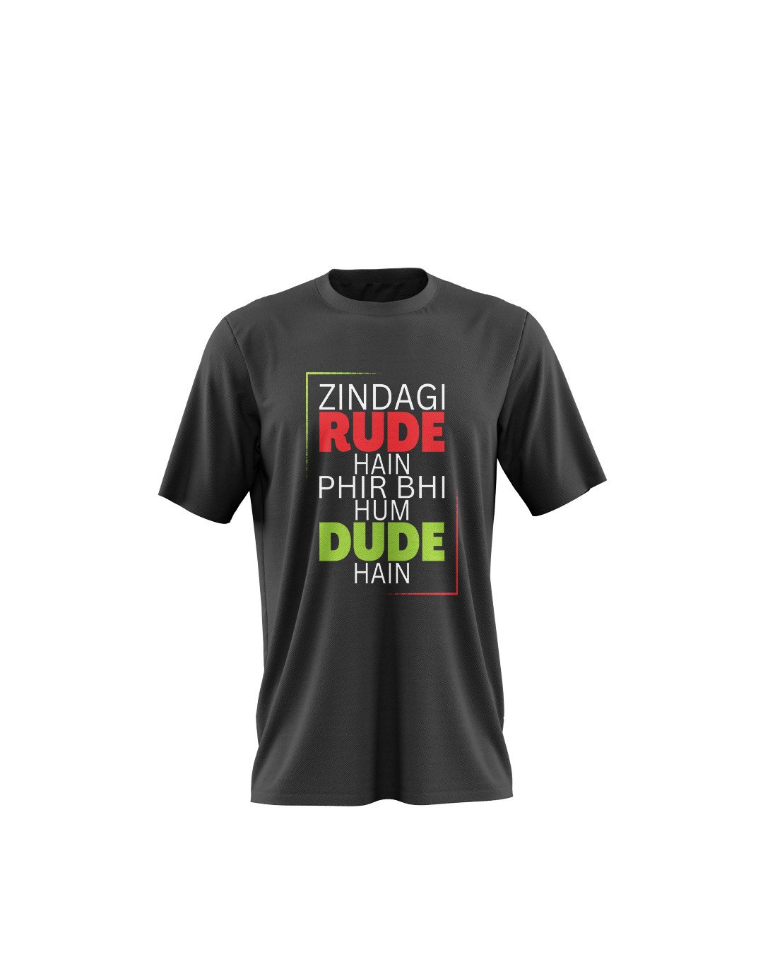 TeesWarrior Zindagi Rude Hai Phir Bhi Hum Dude Hai Graphic Printed 100% Cotton T-Shirt - Regular Fit, Round Neck, Half Sleeves