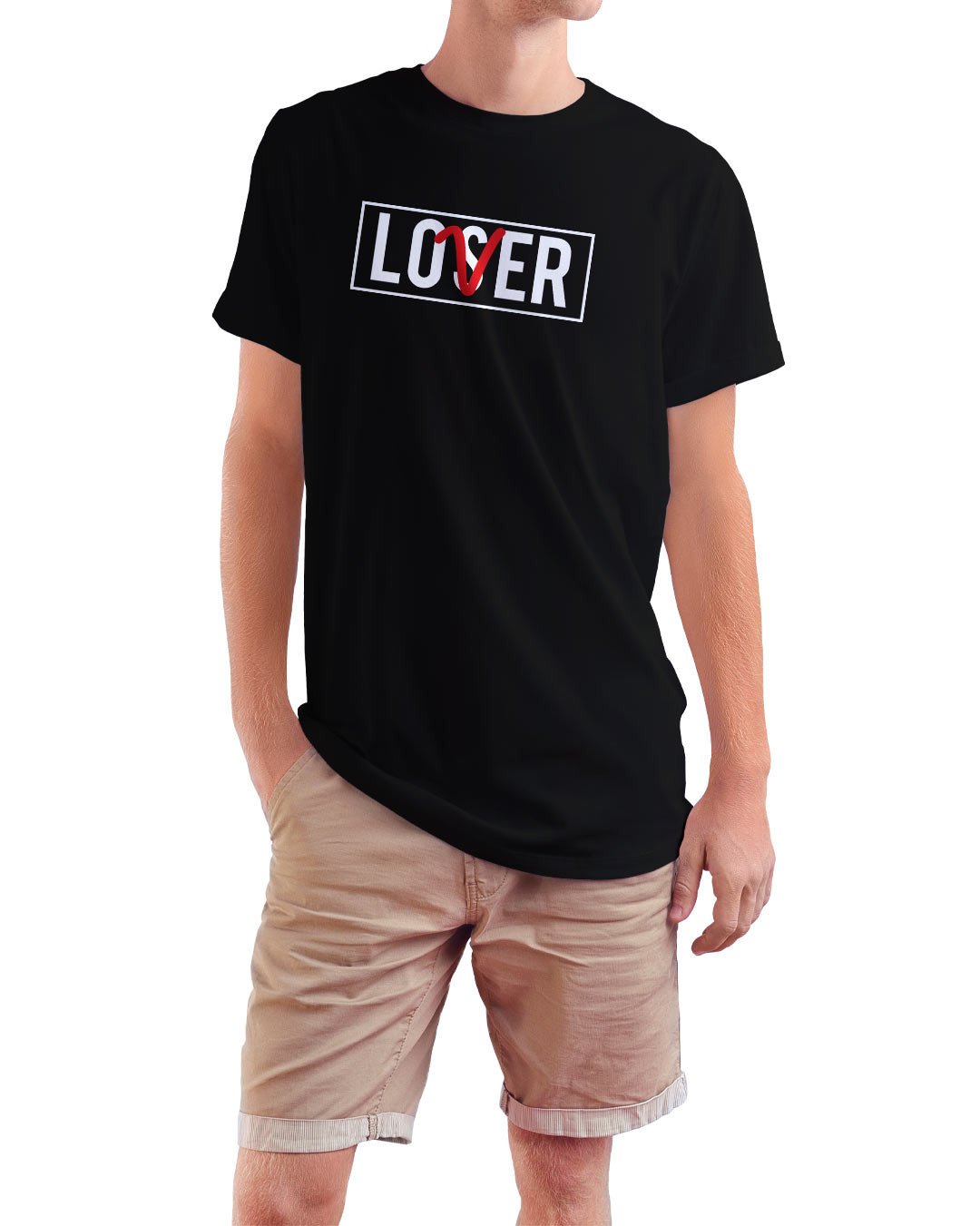 TeesWarrior Loser Graphic Printed 100% Cotton T-Shirt – Regular Fit, Round Neck, Half Sleeves