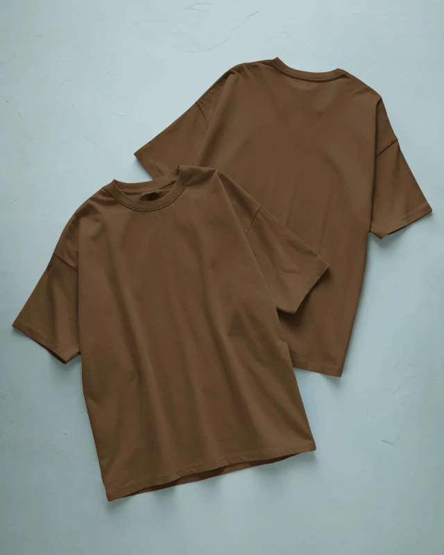 Brown Unisex Plain Oversized T-Shirt