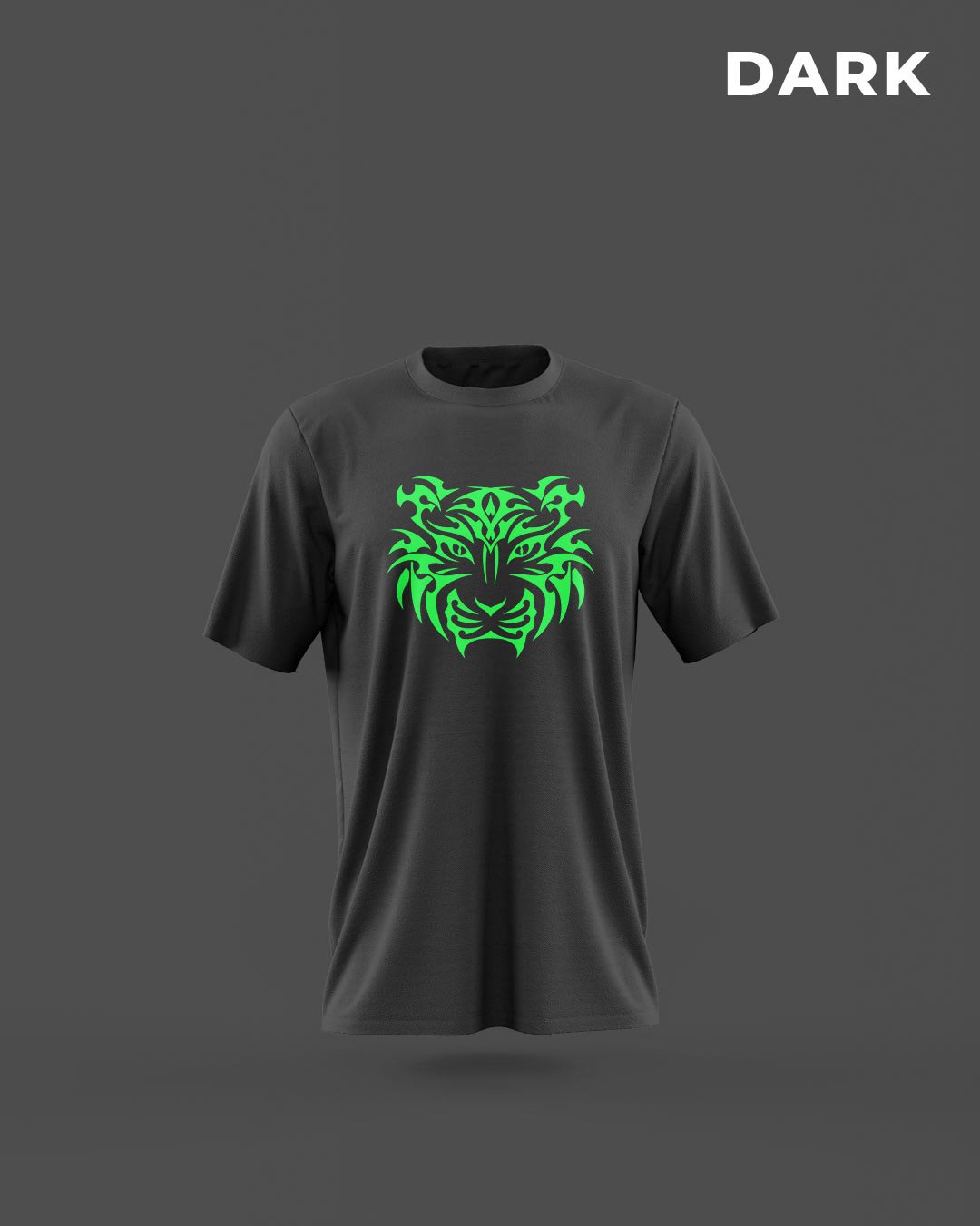 TeesWarrior Tiger Printed Glow in Dark Graphic Printed 100% Cotton T-Shirt – Regular Fit, Round Neck, Half Sleeves