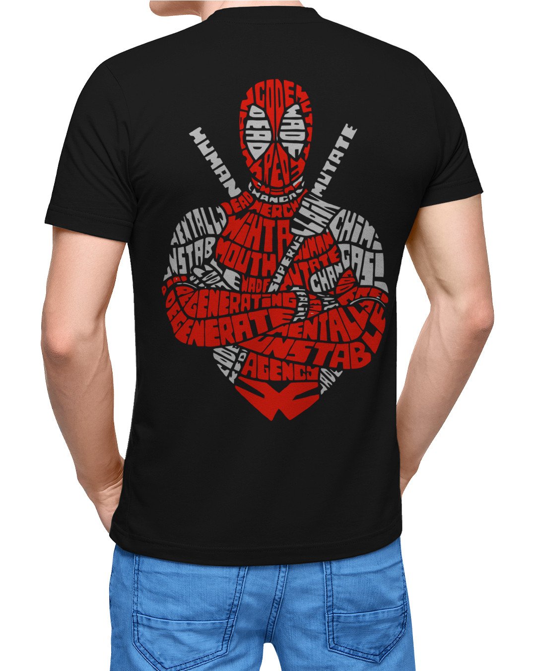 TeesWarrior Deadpool Graphic Printed 100% Cotton T-Shirt – Regular Fit, Round Neck, Half Sleeves