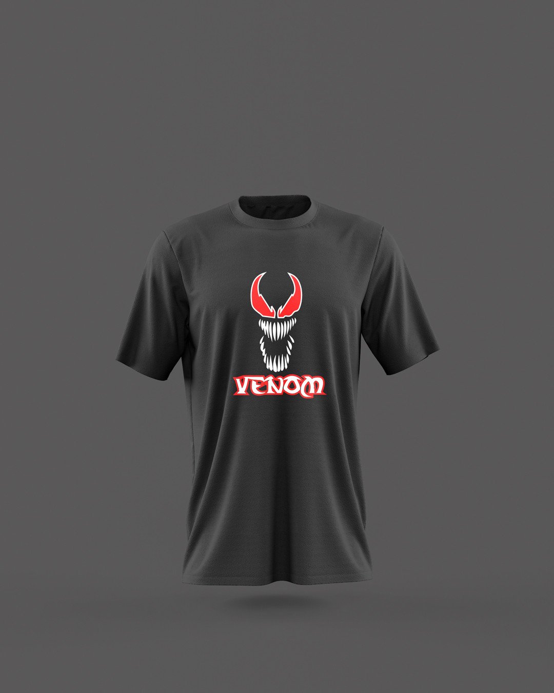 TeesWarrior Scary Venom Graphic Printed 100% Cotton T-Shirt - Regular Fit, Round Neck, Half Sleeves