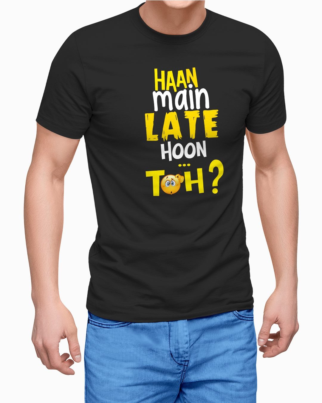 TeesWarrior Haan Main Late Hoon Toh Graphic Printed 100% Cotton T-Shirt - Regular Fit, Round Neck, Half Sleeves