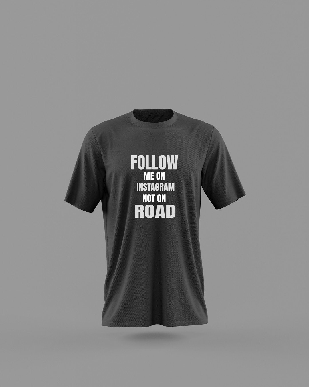 Follow Me Printed Black Cotton T-Shirt