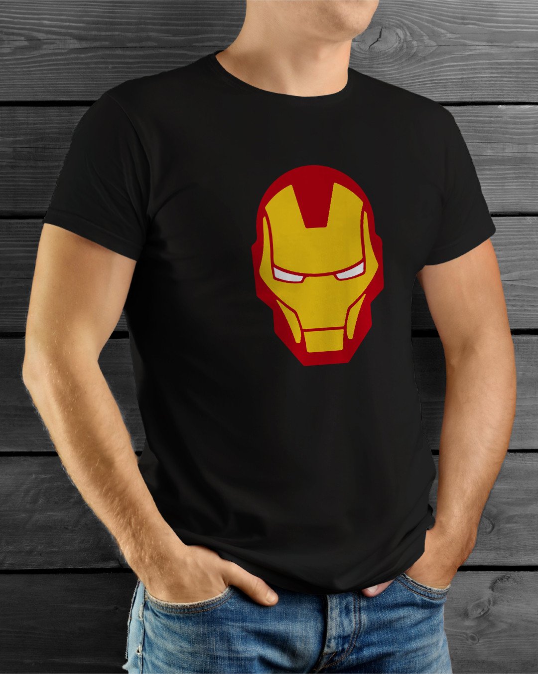 TeesWarrior Marvel Iron Men Glow in Dark Graphic Printed 100% Cotton T-Shirt - Regular Fit, Round Neck, Half Sleeves