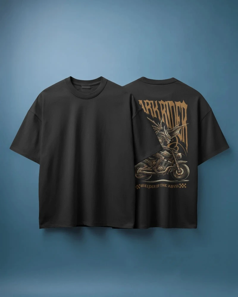 TeesWarrior Official Dark Rider Oversized Black T-Shirt | Men's Graphic Tee