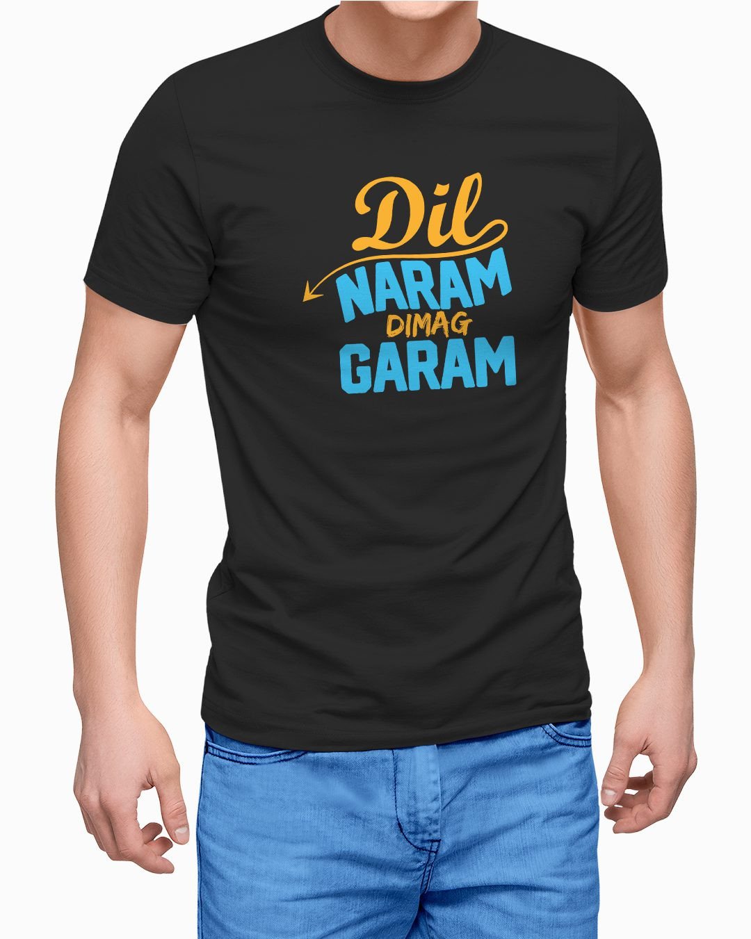 TeesWarrior Dil Naram Dimag Garam Graphic Printed 100% Cotton T-Shirt - Regular Fit, Round Neck, Half Sleeves