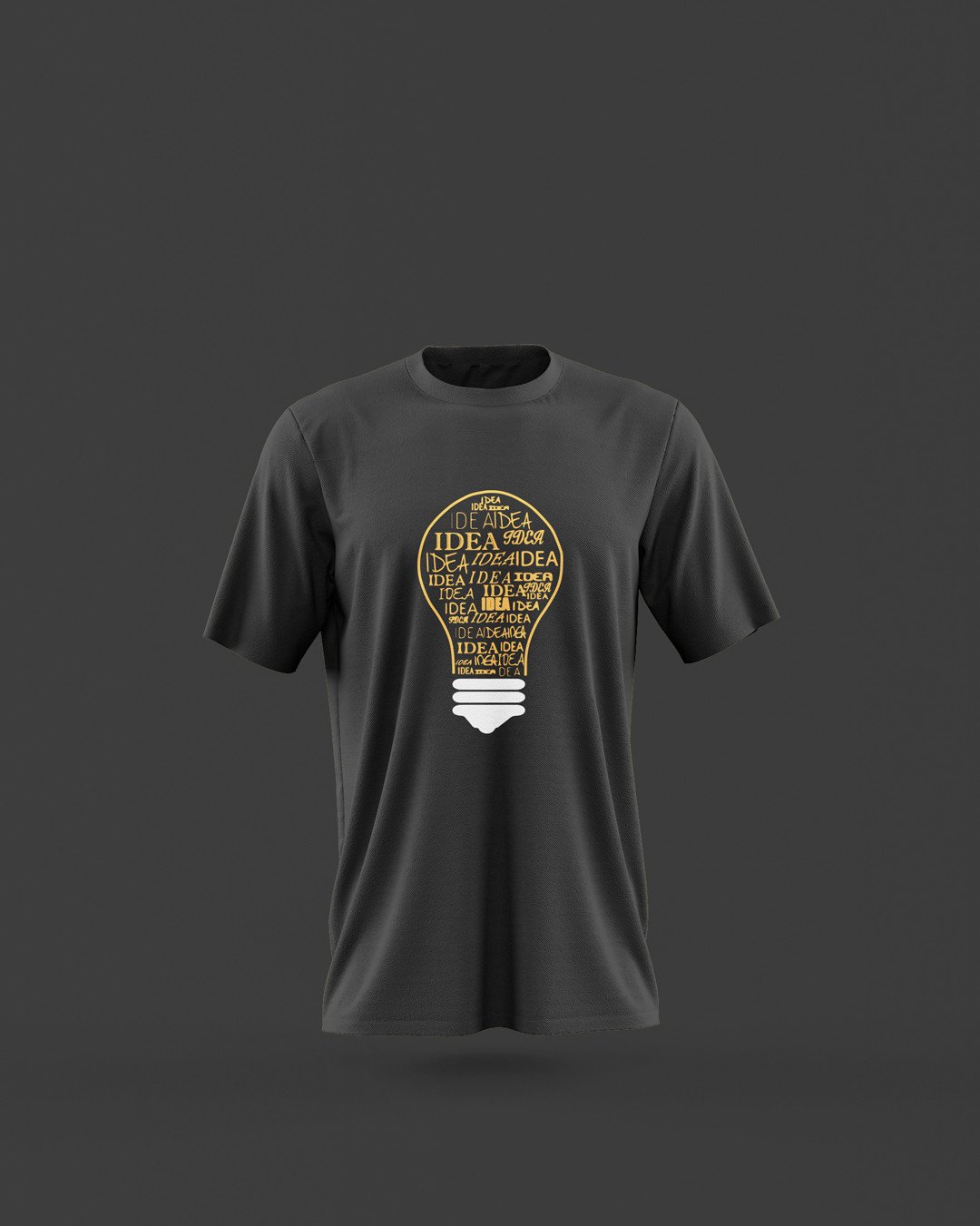 Idea Cotton Printed Black T-Shirts