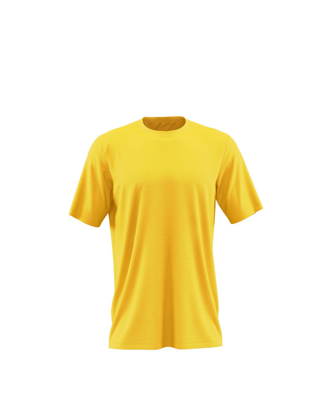 Plain Round Neck Bio-washed Super Combed Yellow Cotton T-Shirt