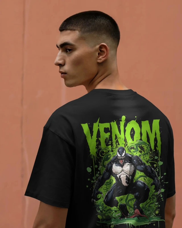 TeesWarrior Venom Oversized Men Cotton Graphic Tee - Venomous Style