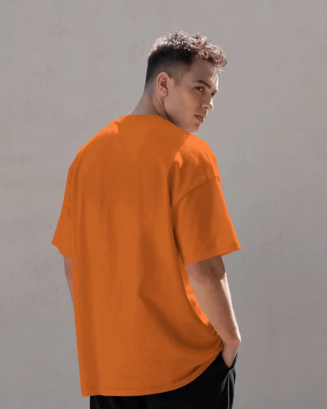 Orange Unisex Plain Oversized T-Shirt