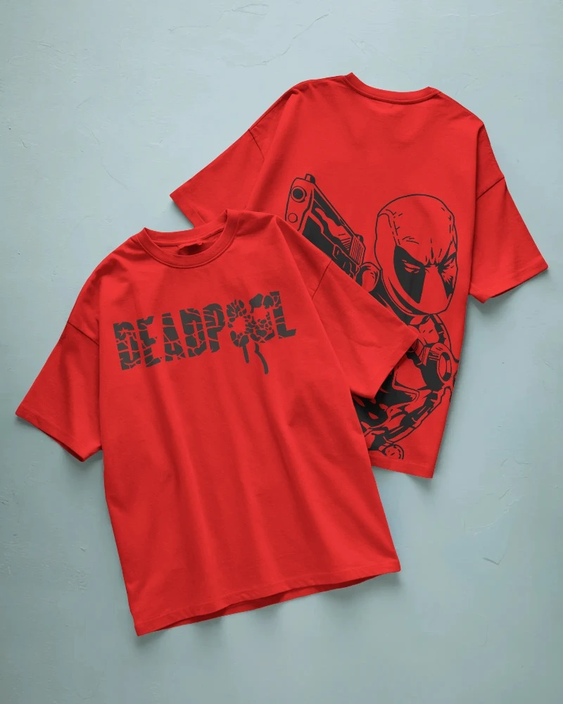 TeesWarrior Deadpool Oversized Cotton T-Shirt - Marvel Graphic Tee for Men & Women