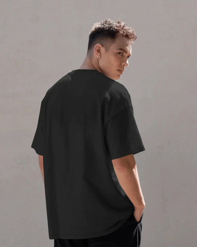 Black Unisex Oversized Plain T-Shirt