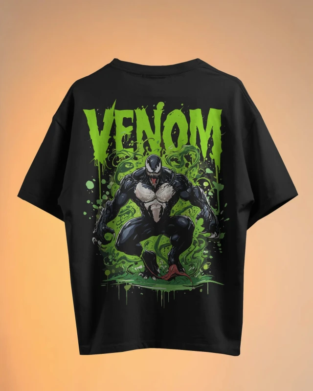 TeesWarrior Venom Oversized Men Cotton Graphic Tee - Venomous Style