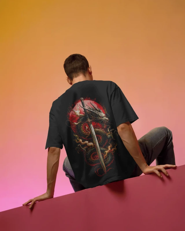Dragon Oversized Cotton T-Shirt | Unisex Graphic Tee for Men & Women