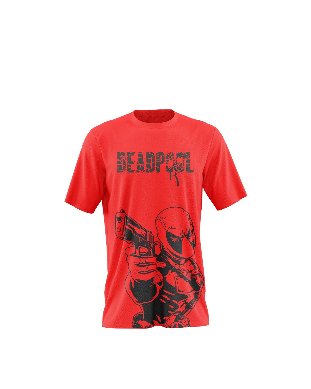 TeesWarrior Deadpool Marvel Graphic Printed 100% Cotton T-Shirt - Regular Fit, Round Neck, Half Sleeve