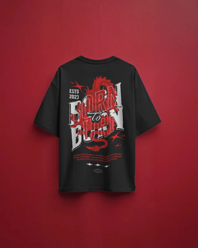 TeesWarrior Born to Burn Oversized T-Shirt | Vintage Graphic Tee