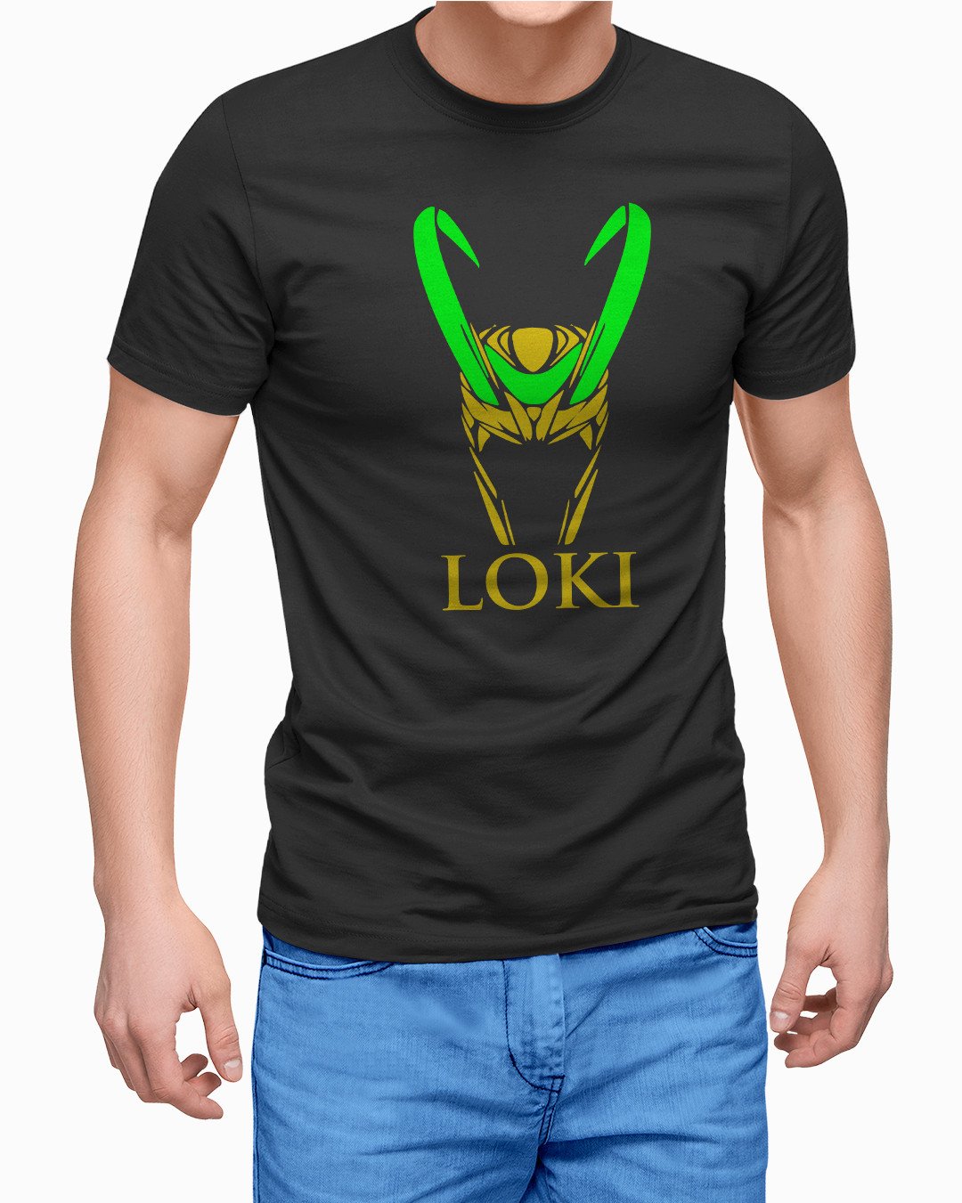 TeesWaarior Loki – Half Sleeve Graphic Printed 100% Cotton T-Shirt - Regular Fit, Round Neck, Half Sleeves