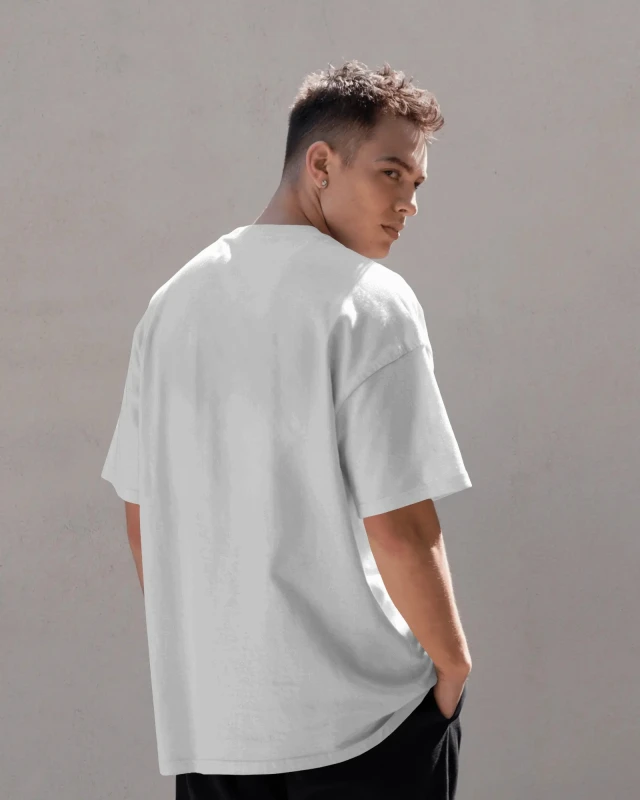 White Unisex Plain Oversized T-Shirt