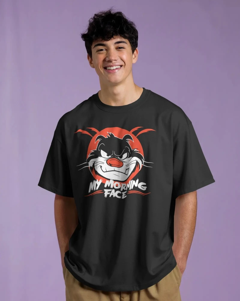 TeesWarrior Official Oversized T-Shirt - My Morning Face Graphic Unisex Tee