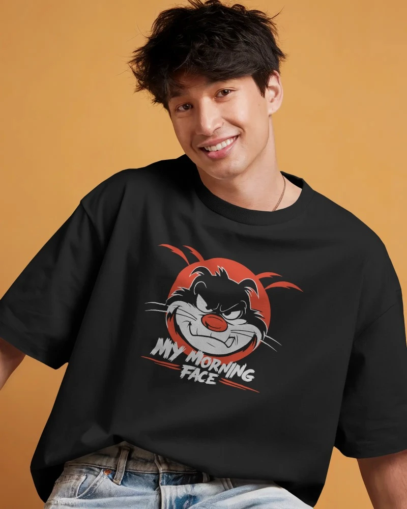 TeesWarrior Official Oversized T-Shirt - My Morning Face Graphic Unisex Tee