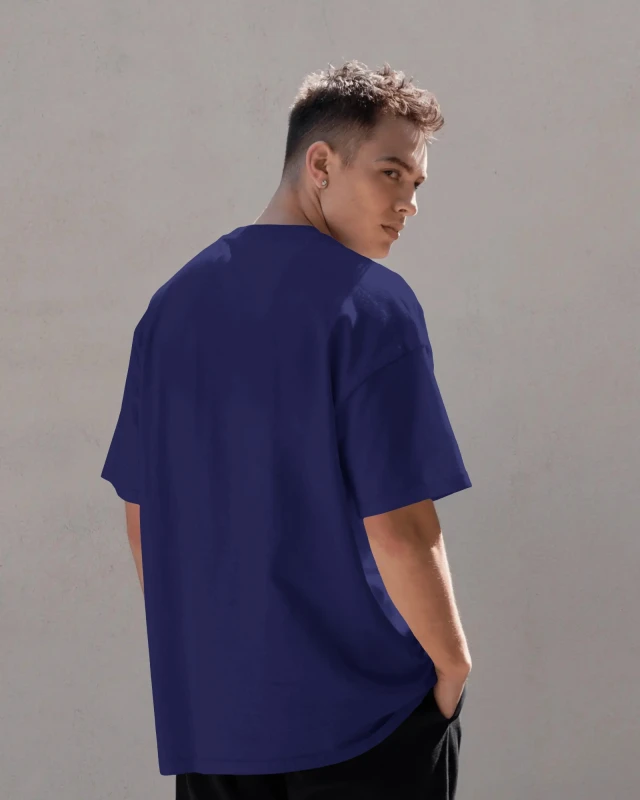Navy Unisex Plain Oversized T-Shirt