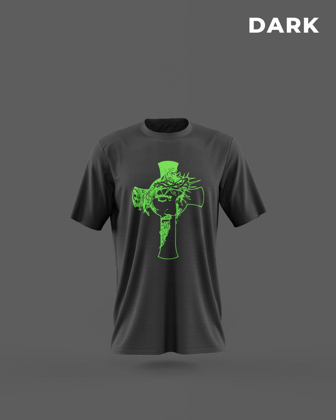 TeesWarrior Jesus Glow in Dark Graphic Printed 100% Cotton T-Shirt – Regular Fit, Round Neck, Half Sleeves